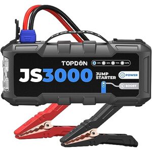 CARHEV 3000A Booster Batterie Voiture, 24000mAh Demarreur Batterie Voiture(Jusqu'à  8L Essence & 8L Diesel) ,12V Portable Jump Starter avec Deux Sorties USB,  Lamp LED : : Auto et Moto