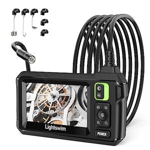 1080P Camera Endoscopique Double Lentille, Camera d'inspection Canalisation  Full HD Endoscope Industriel IP67 étanche avec écran IPS de 4,5 Pouces, 6  Lumières LED,5m Câble Semi-Rigide et Carte TF 32G : : Auto