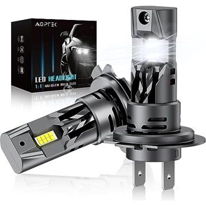 AGPTEK Ampoules H1 LED, 70W 12000LM Lampe de Phare pour Voiture et Moto,  Phare Avant de Voiture en Aluminium, Feux de Croisement sans Erreur avec  Puce