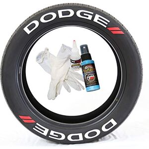 Tire Stickers Dodge // Accessoire d'appoint pour Le Marquage des Pneus Kit De Bricolage avec Colle & Nettoyant / 19-21 inch Wheels / 1.00 inches/White / 4 Pack - Publicité