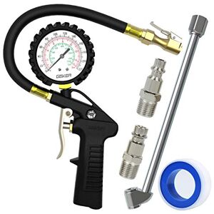 Numérique Manomètre Pneu, Haute Précis Digital Jauge de Pression de Pneus  avec Pistolet Gonflage pour La Voiture Moto Vélos, écran LCD 250 PSI, Le