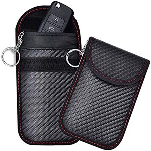 Etui Anti RFID Clé Voiture Signal Blocage Faraday Pochette Sac, Lot de 2  Pochettes Blocage Signal RFID pour Clé Voiture, Étui de Protection Anti RFID  en Fibre de Carbone 