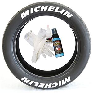 Tire Stickers Michelin Accessoire d'appoint pour Le Marquage des Pneus Kit De Bricolage avec Colle & Nettoyant / 17-18 inch Wheels / 1.00 inches/White / 4 Pack - Publicité