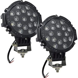 Willpower 2pcs Phare de Travail 18cm 51W LED Projecteur Voiture 12V 24V LED  Phare LED Voiture Feux Antibrouillard Étanche IP67 Phare pour Camion Off