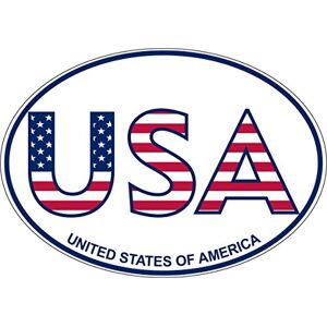 Akachafactory Autocollant Sticker Voiture Moto Oval Drapeau USA Etats Unis americain Texte - Publicité