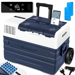 KESSER ® Glacière électrique avec compresseur 42 litres Avec commande par application Port USB 12/24 V 230 V Barre télescopique Roues pour réfrigérateur jusqu'à -20 °C - Publicité