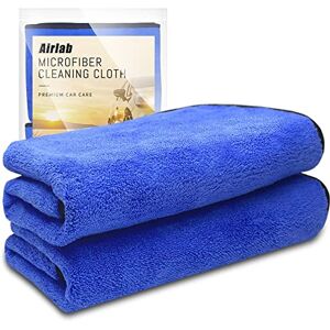 Airlab ® 90 x 60 CM XXL Chiffons Microfibre Voiture Professionnel Efficace Lot de 2, pour Detailing Auto Moto, 500 GSM Anti Rayures Polissage Absorbant Séchage, Bleu et Gris - Publicité