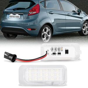 POPMOTORZ LED Éclairage de Plaque d'immatriculation avec Canbus Sans Erreur 6000k Xénon Blanc 2835 SMD Brancher et Jouer pour Ford Fiesta MK6 JA8 Focus MK2 DA3 DYB Kuga Mondeo MK4 Ranger, 2 Pièces - Publicité