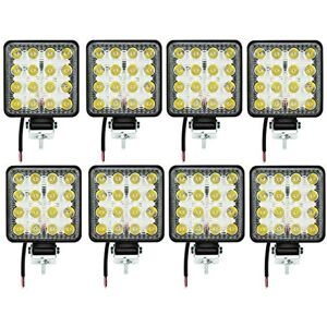 JJ 8x 48W 16 Led Feux De Travail Phare Lumineuse 105x105mm 6480LM 12V 24V Pour Auto Bateau Camion Vehicules Agricoles Tracteur VTT Poids Lourd - Publicité