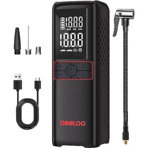 GOOLOO Compresseur à Air Portatif Electrique  GT160 160psi Gonfleur Pneus Voiture sans Fil avec Batterie 7500mAh Compresseur numérique Lampe LED pour Vélo/Moto/Balle (GT160-1) - Publicité