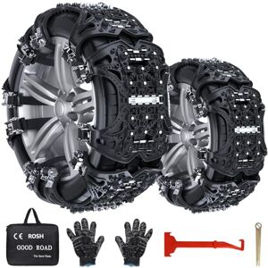 Lot de 6 chaînes à neige universelles pour pneus d'hiver 165 à 285 mm pour  pneus de voiture pour camions légers, SUV et VTT chaine neige 215 65 r16/  205 55 r16 (