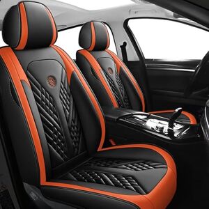 DELPOS Housses de siège de voiture universelles pour Renault Captur Hybride/Duster/Shuttle/Twingo Accessoires de voiture, noir orange - Publicité