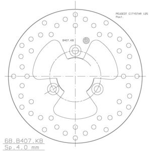 Disque de frein fixe Brembo serie Oro 68B407K8