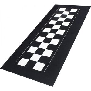 Tapis de garage BikeTek Serie 4 Damier noir/blanc 190x80cm