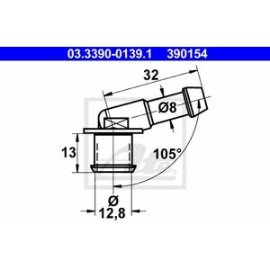 ATE Raccord, tuyau flexible (Ref: 03.3390-0139.1)