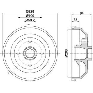 Tambour de frein pour OPEL: Corsa, Tigra & VAUXHALL: Tigra (Ref: 8DT 355 301-551)