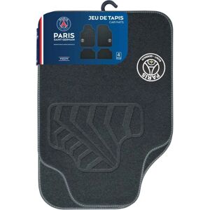 PARIS SAINT-GERMAIN Tapis de sol universel avant et arriere Noir Moquette aiguilletee 45.0 cm x 66.0 cm (Ref: PSGMAT2)