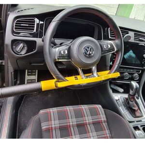 KRASER KR835 Canne Antivol Voiture Volant Pédale, Jaune Haute Visibilité,  Verrouillage Sécurité en Acier, Crochet Réglable Plus Extensible, Bloque