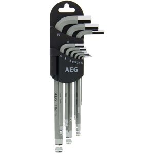 AEG Set de 9 cles 6 Allen et support -