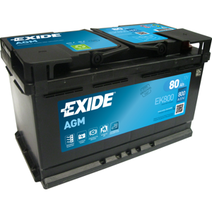 BATTERIE EXIDE AGM G34 12V 50AH 800A 260X173X206 EK508