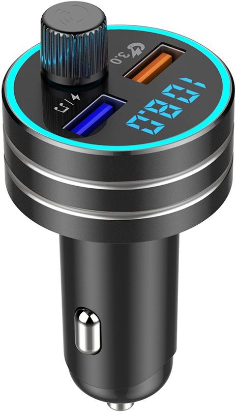 Kit De Lecteur Mp3 Bluetooth 5.0 Qc3.0 Avec Chargeur Double Usb, Modulateur Fm, Accessoires De Voiture, Transmetteur Fm C1, Adaptateur Mains Libres