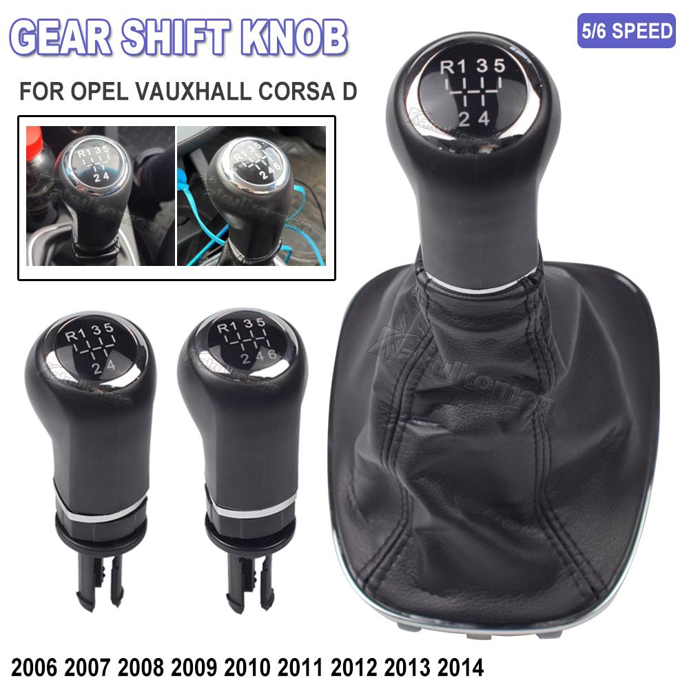 Car Accessories 5/6 Speed Car Gear Shift Knob Gaitor Boot for OPEL VAUXHALL CORSA D 2006 2007 2008 2009 2010 2011 2012 2013 2014