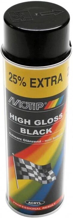 Bombe Peinture noir brillant Motip 500ml