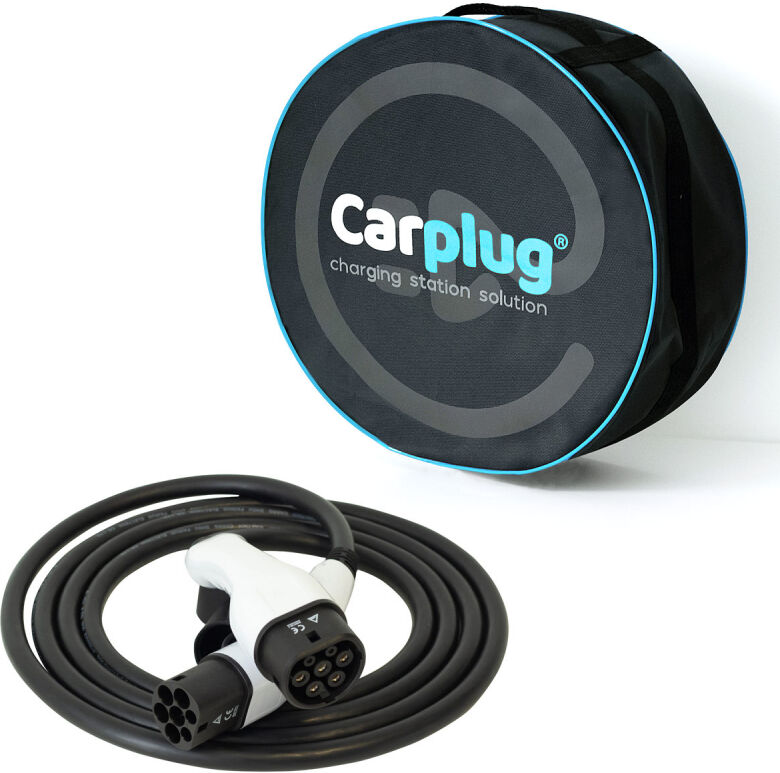 CARPLUG Câble de recharge - Type 2 - Type 2 - 5m - 7,4kW (1 phase 32A) - T2 T2 + Housse