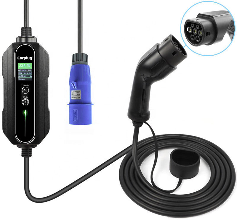 Carplug chargeur mobile Helectron C232 - 5m - 10 à 32A - 7,4kW – Type 2 – Prise CEE 32A