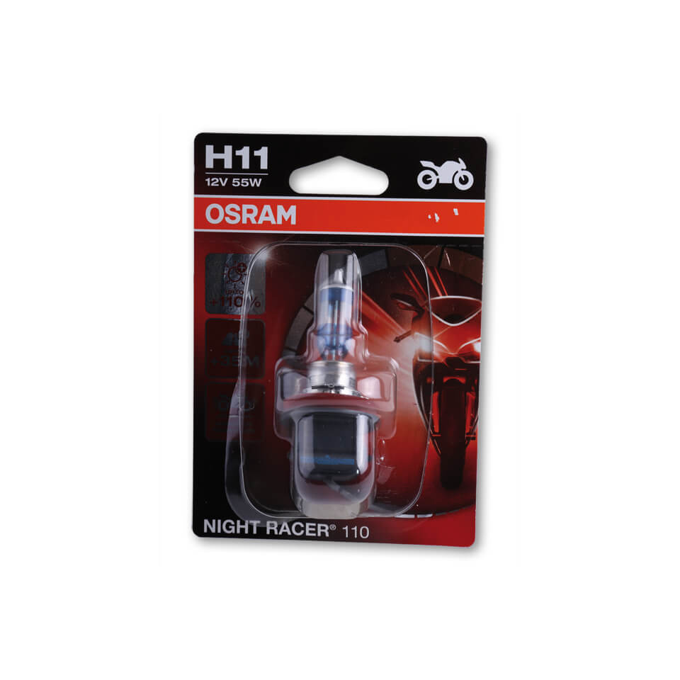 Osram H11 Incandescent Lamp, Night Racer 110, 12v 55w Pgj19-2  - White