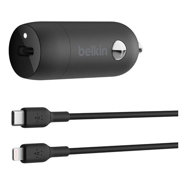 belkin caricabatterie da auto 30w con porta usb pps-nero