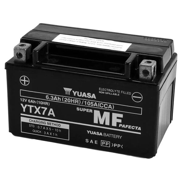 yuasa batteria moto 6 ah 12 v  ytx7a-wc 152x88x94 mm (lxpxh) 2,93 kg