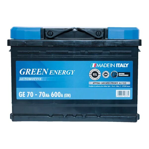 green energy batteria auto 70 ah greenenergy spunto 600a 275x175x190mm (lxpxh) peso 15,90 kg