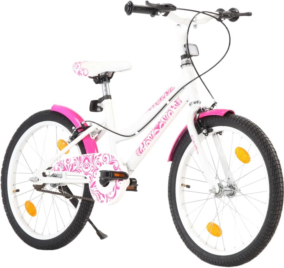 vidaXL Kinderfiets 20 inch roze en wit