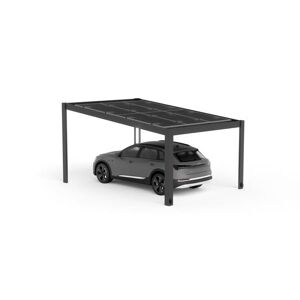 Singel Premium Carport Med 4,55kw Solcelletak Og Integrert Ledbelysning