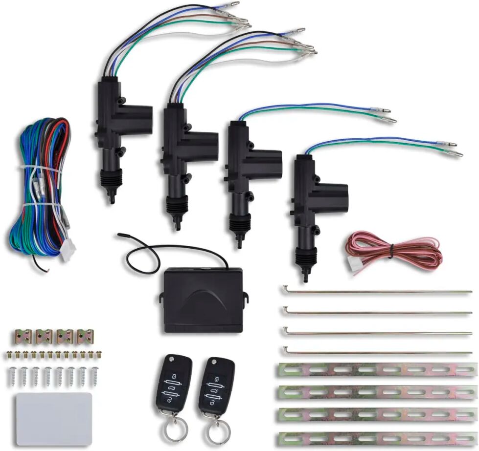 vidaXL Kit fechadura central carro VW/Audi/Skoda controlo remoto 4 motors 12V