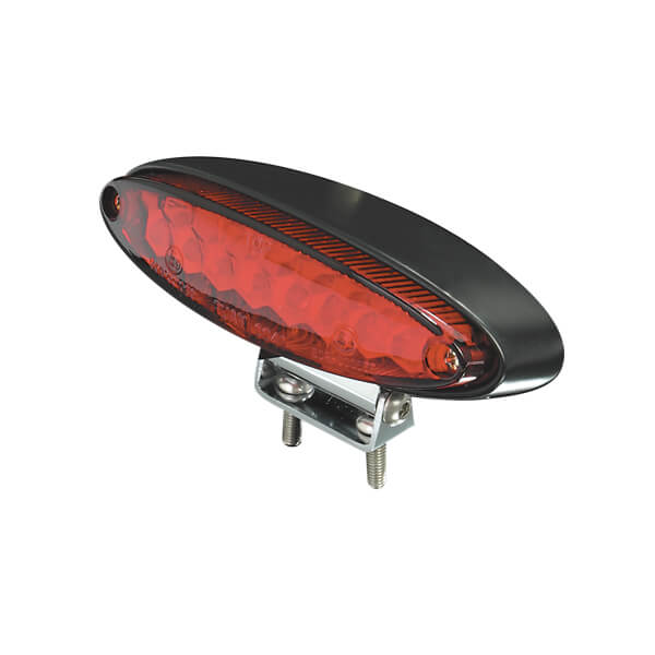 SHIN YO LED mini lanterna traseira 255-978 vermelho, no suporte ajustável, carcaça preta