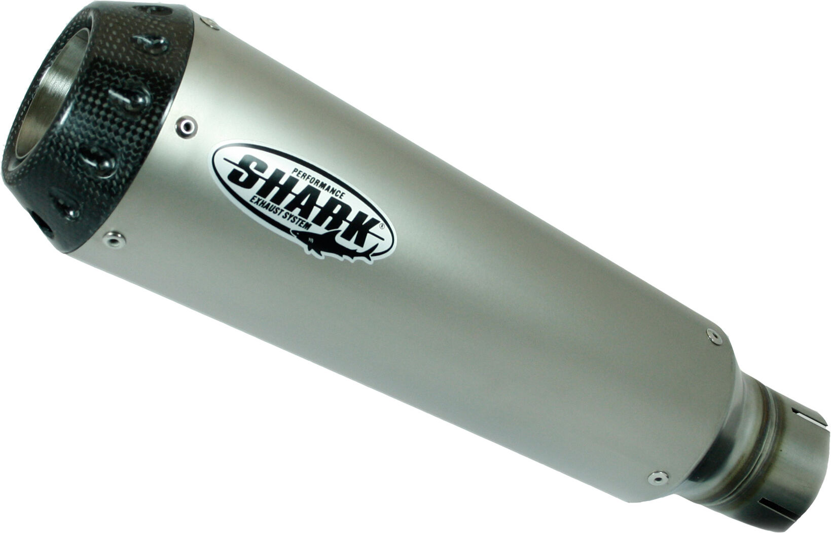 SHARK EXHAUST ESCAPE TUBARÃO TRC-10 titânio/prata de carbono