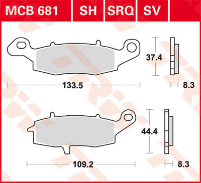 TRW Lucas Sintered forro MCB681SH