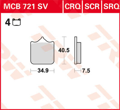 TRW Lucas Racing superfície MCB721SRQ