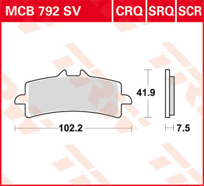 TRW Lucas Sintered revestimento de freio metálico MCB792SRT