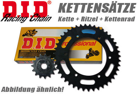 DID Kette und ESJOT Räder PRO-STREET X-Ring chain set SUZUKI RV 125 Van Van, ano 2007-2016