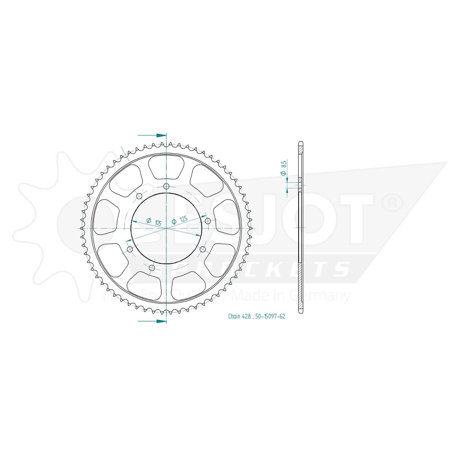 ESJOT Roda de corrente , 62 dentes