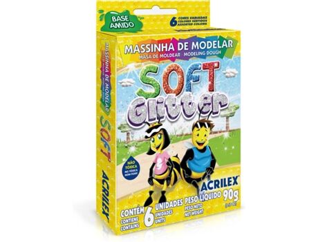 Acrilex Plasticina Art Kids Soft Glitter 90 g (Idade Mínima: 3 anos)