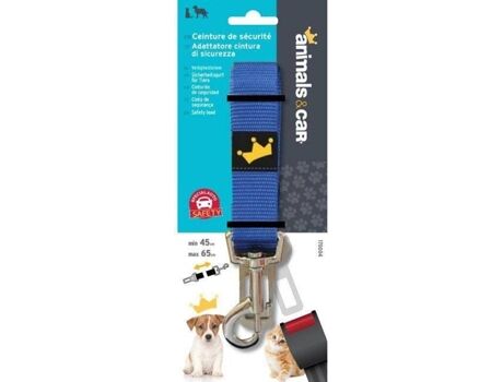Animais & Carro Cinto de Segurança para Cães e Gatos (Azul - 45-60cm - Poliéster - M - Porte Médio)