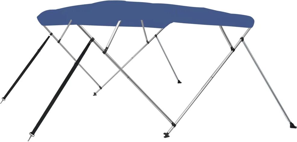 vidaXL Parasolar barcă Bimini cu 4 arcuri, albastru, 243x210x137 cm