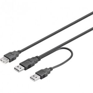 Deltaco Usb-Strömkabel, Y-Kabel, 2 X A Hona - 1 X A Hane, 03m