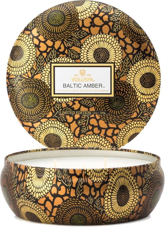 Voluspa Baltic Amber 3-Wick Tin Candle 40h