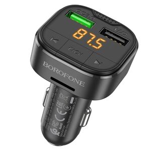 Borofone BC43 FM vysielač Flash MP3, Bluetooth, 2x USB + MicroSD, QC 3.0, 18W, čierny