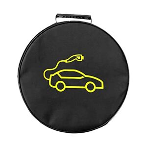 Yemyap Car Charging Cable Storage Bag, EV Charging Cable Bag, Water Resistant Caravan Cable Bag, Double Carry Handle & Zip, Ideal For Car Jump Leads, Garden Hose Pipes, Round